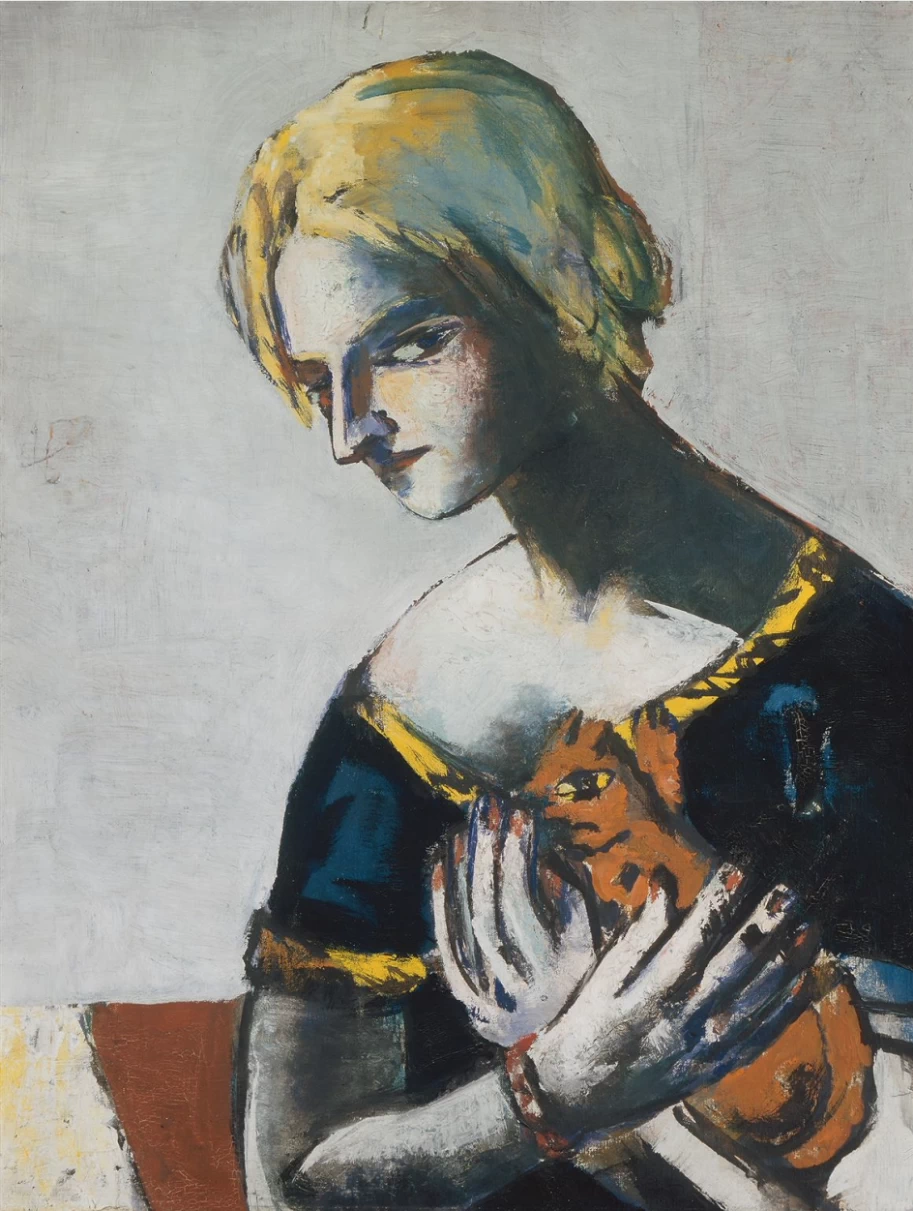Ragazza con gatto giallo (su grigio), 1937 - Hamburger Kunsthalle, Hamburg